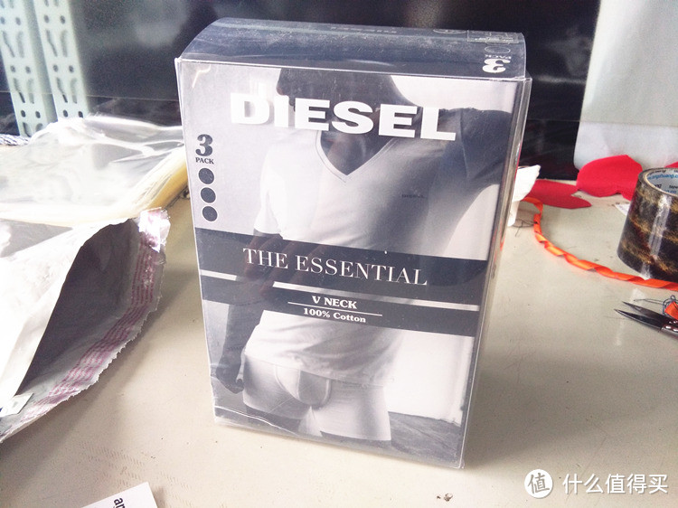 Diesel 迪赛 男士V领T桖 3条装 开箱 附尺寸参考