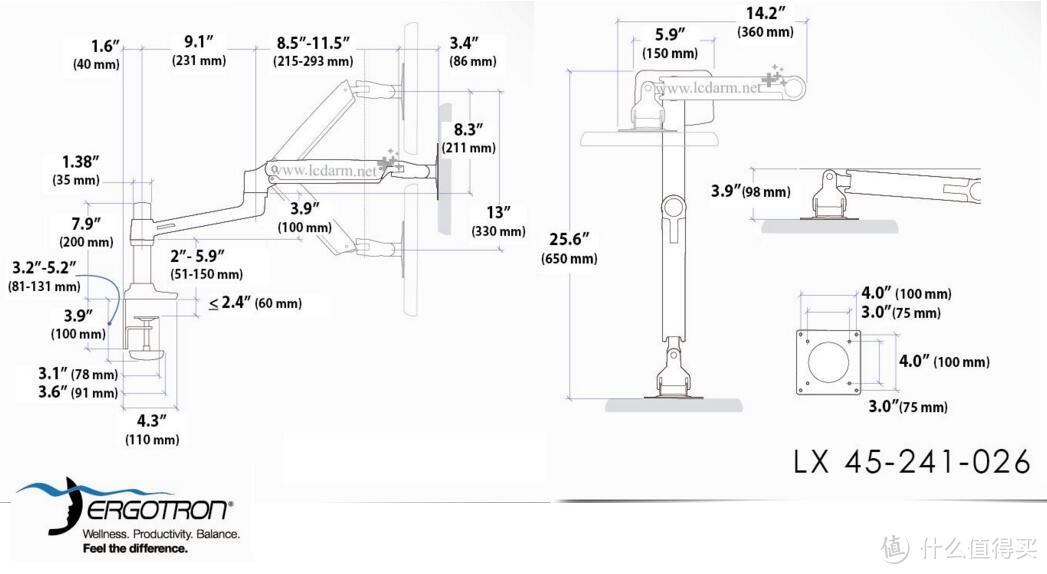 爱格升LX45-241-026 & LX45-360-026→显示器支架进阶之选的对比