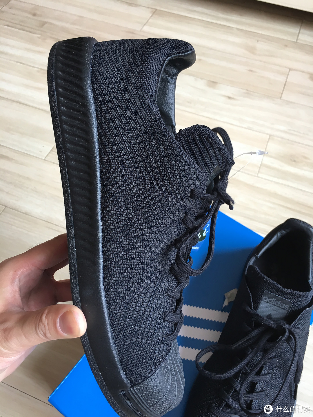 小黑鞋 adidas 阿迪达斯 Superstar Bounce Primeknit 休闲运动鞋