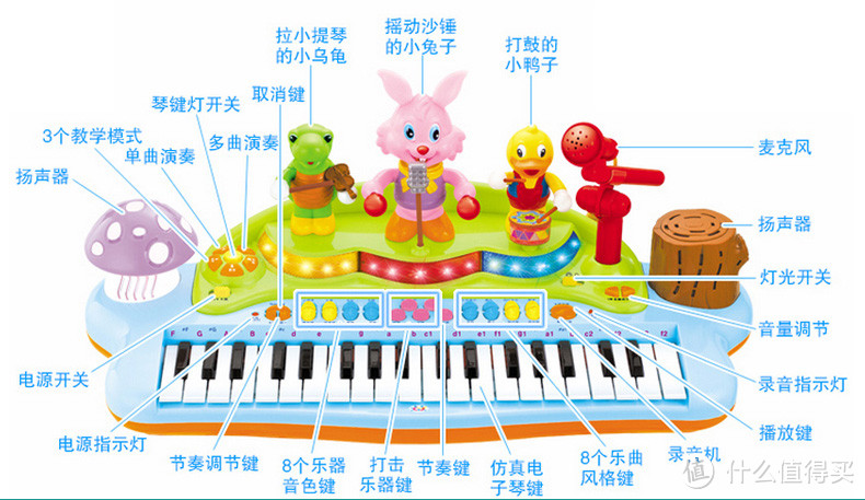 Huile TOY'S 汇乐 669 儿童趣味学习电子琴 开箱简评