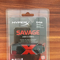 金士顿 HXS3/64GB  USB3.1 HyperX Savage U盘外观展示(正面|背面|挂绳)