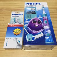 飞利浦 HX6322/04 儿童声波震动牙刷外观展示(充电器|刷头|贴纸)