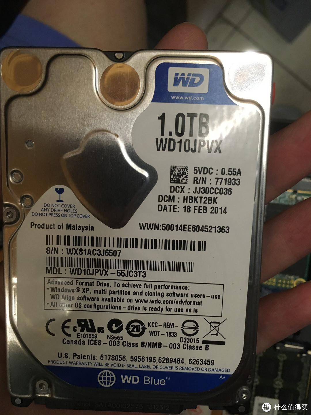 WD 西部数据 WD10JPVX  2.5寸 1TB 笔记本硬盘 拆解