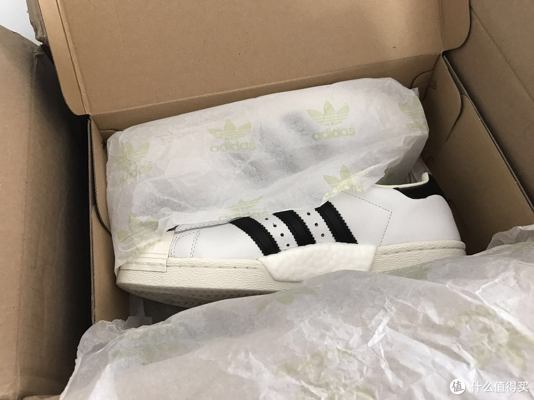 #淘金V计划#ebay 首单 adidas 阿迪达斯 Superstar Boost 男款 运动板鞋 开箱