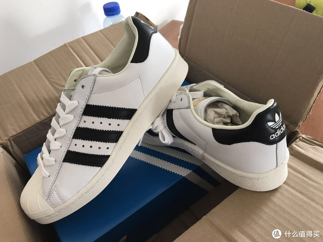 #淘金V计划#ebay 首单 adidas 阿迪达斯 Superstar Boost 男款 运动板鞋 开箱