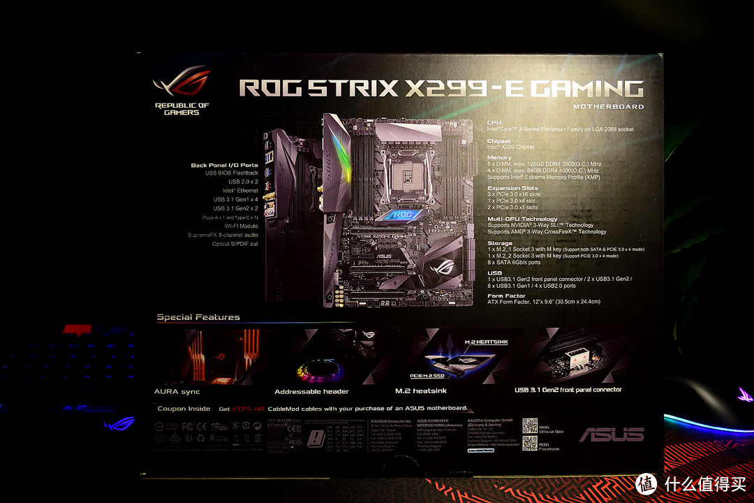 U未到板先行 — ASUS 华硕  ROG STRIX X299-E GAMING主板 晒单