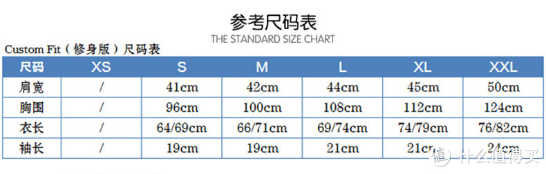 尺码参考