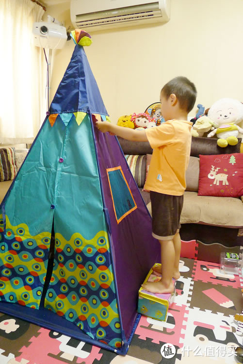 #本站首晒# 给孩子1平米的私密空间：B.toys印第安帐篷晒单