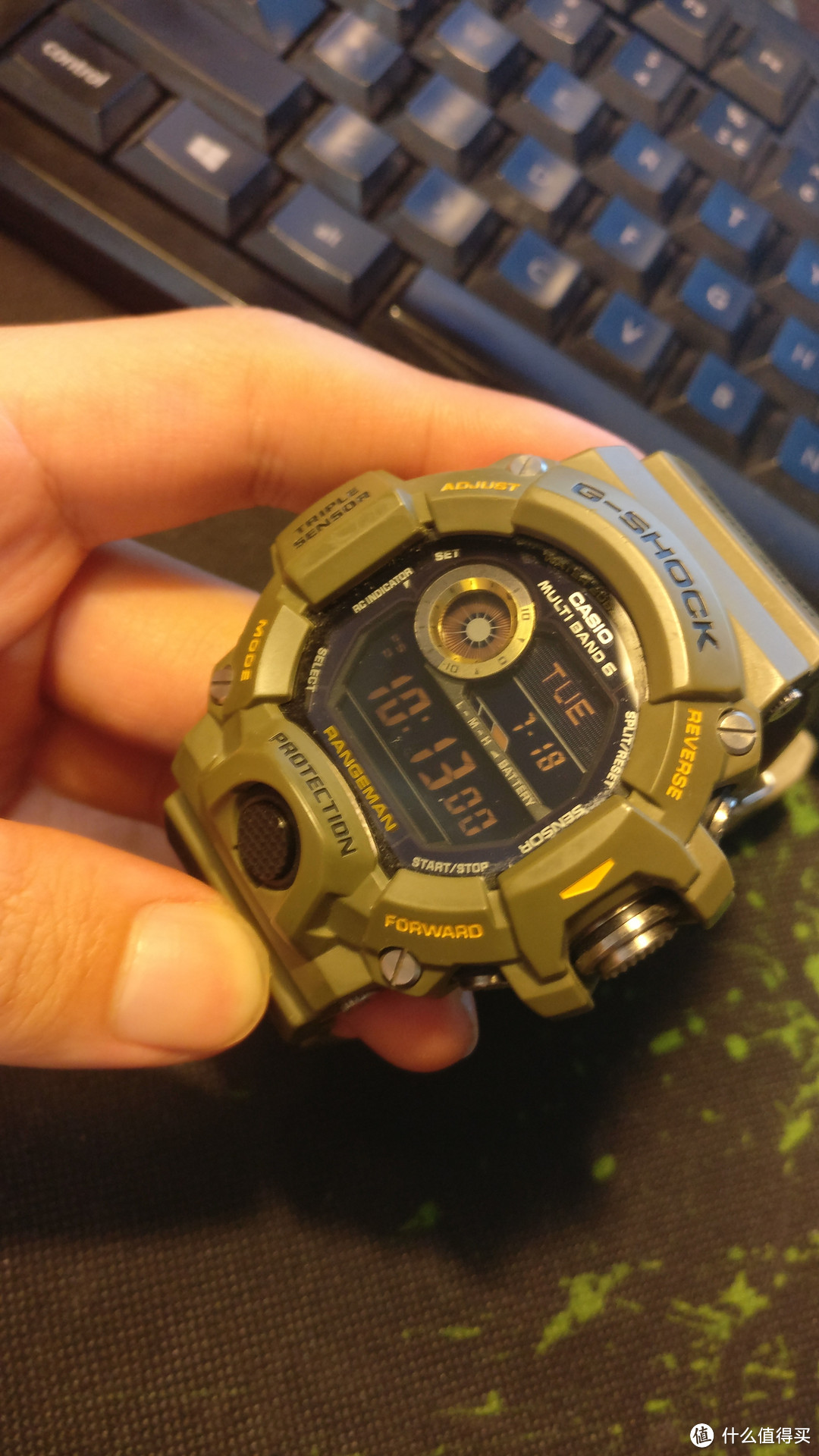 上山下海：CASIO 卡西欧 G-SHOCK GW-9400-3CR 男款运动表军 绿色晒单