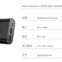Anker USB-C 双向快充移动电源外观展示(C口|主体|数据线)