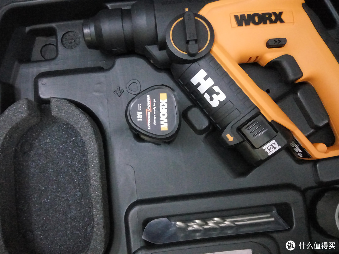 WORX 威克士 WX382.7（H3） 12V轻型电锤开箱评测及小科普