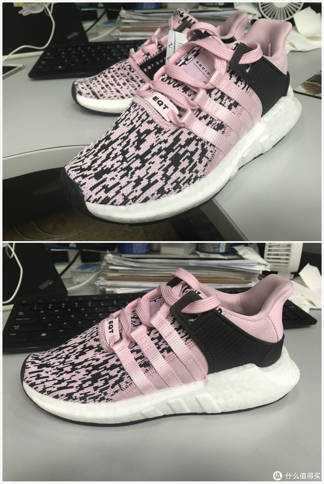 大棉花 adidas 阿迪达斯 Originals EQT BOOST 93/17 粉噪音