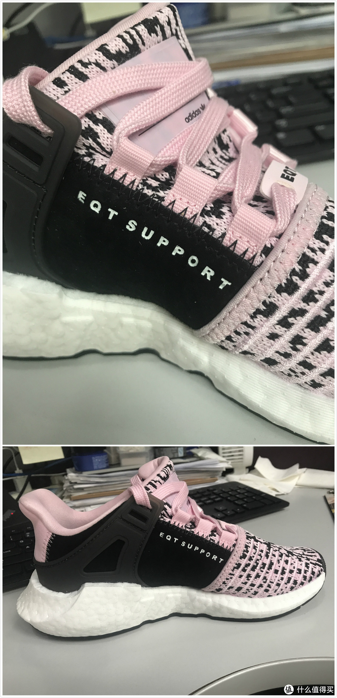 大棉花 adidas 阿迪达斯 Originals EQT BOOST 93/17 粉噪音