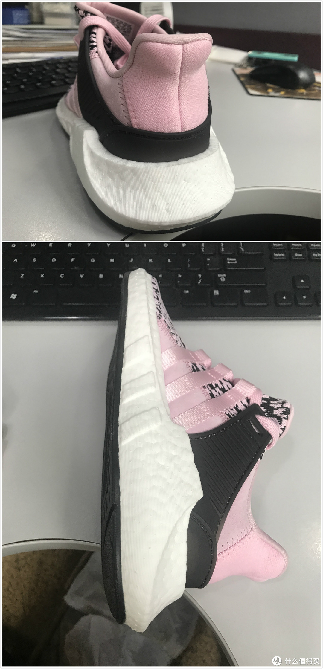 大棉花 adidas 阿迪达斯 Originals EQT BOOST 93/17 粉噪音