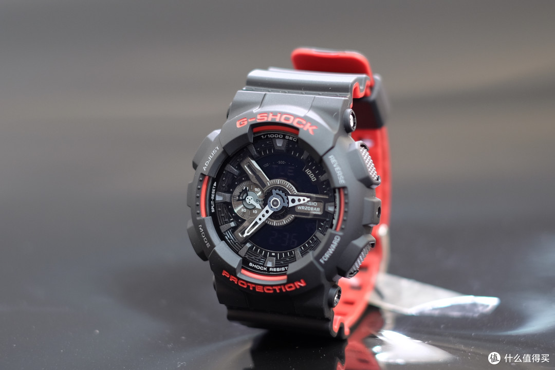 casio卡西欧gshock经典黑红系列ga110hr1a开箱