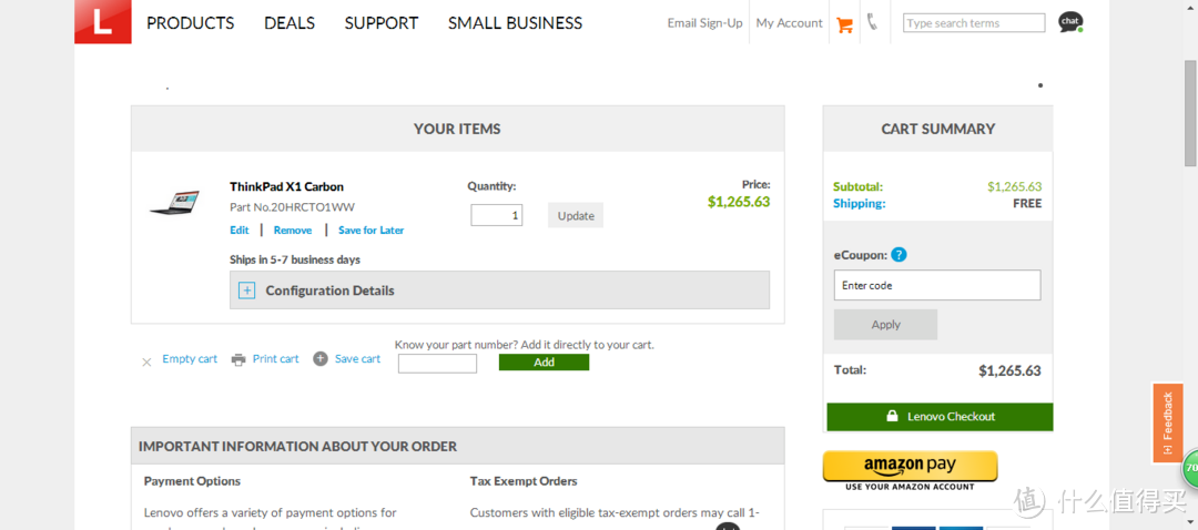 美国联想八通道购买X1 Carbon 5th攻略一-1注册账号-2加购物车-3Chat下单-4付款-5转运