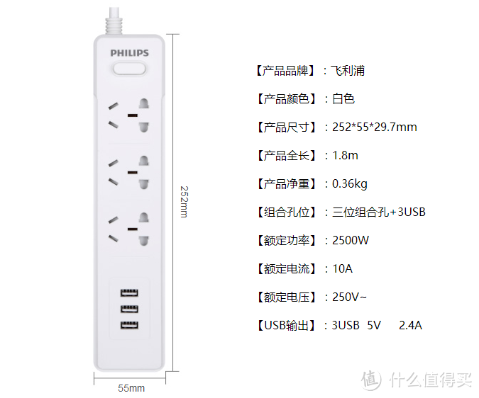 能插能充，够用就好—飞利浦 PHILIPS 插线板 SPS2312K/93 开箱简评