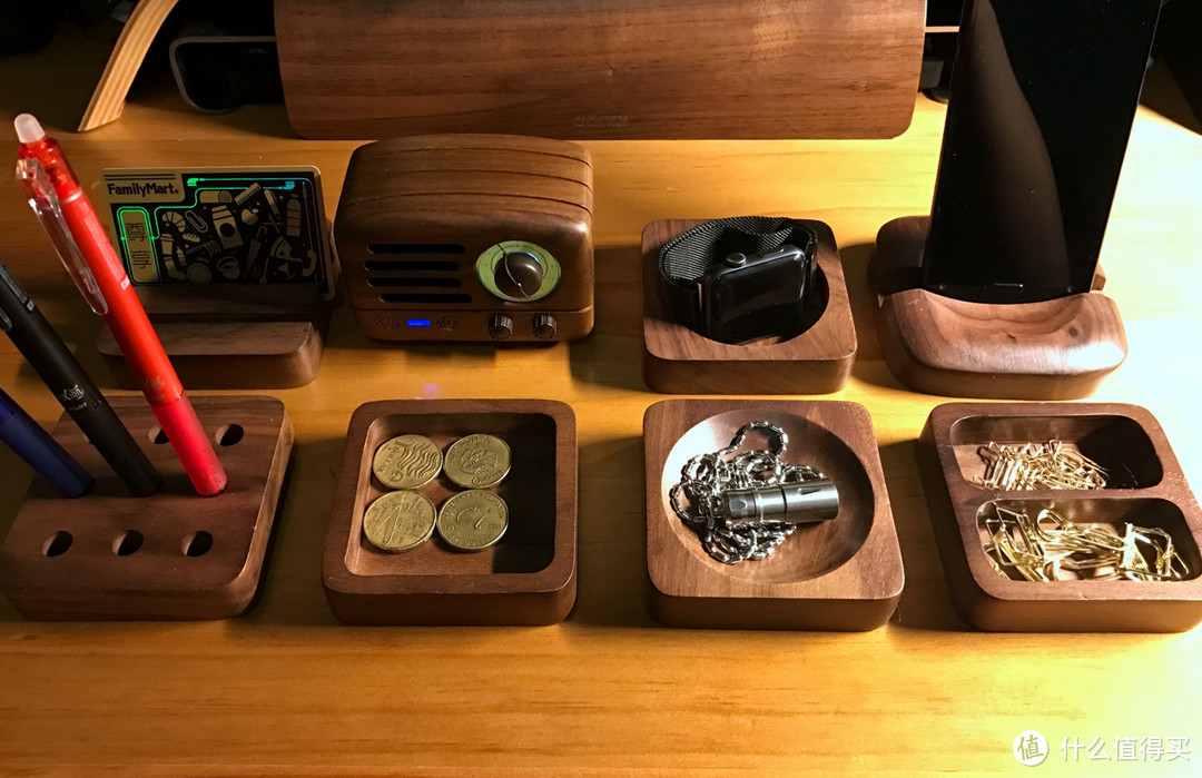 桌面小物—晒 桌面胡桃木收纳套装