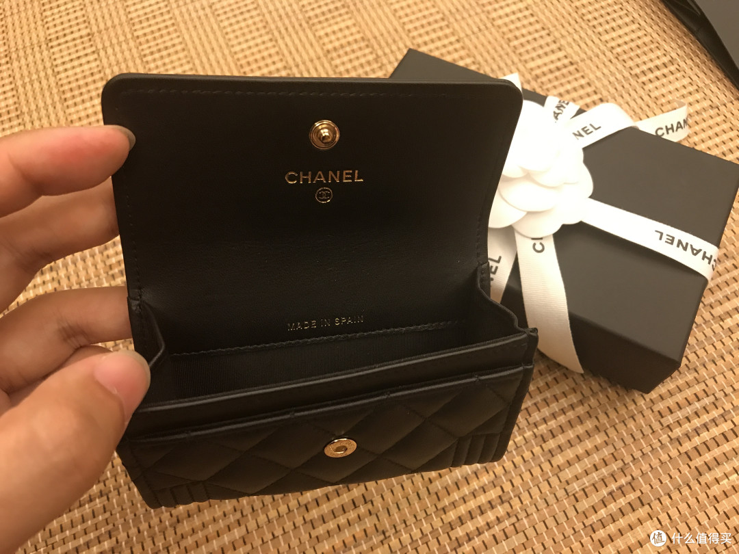 #本站首晒#入手 Chanel 香奈儿 Boy Chanel 羊皮金扣菱格纹卡包
