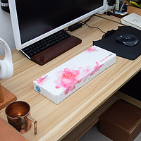 阿米洛 VA87M 粉灯樱花 机械键盘外观展示(轴体|键帽|接口)