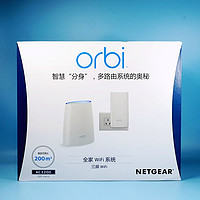 美国网件 Orbi Mini RBK30 路由器外观展示(适配器|网线|LAN口|电源键|插座)