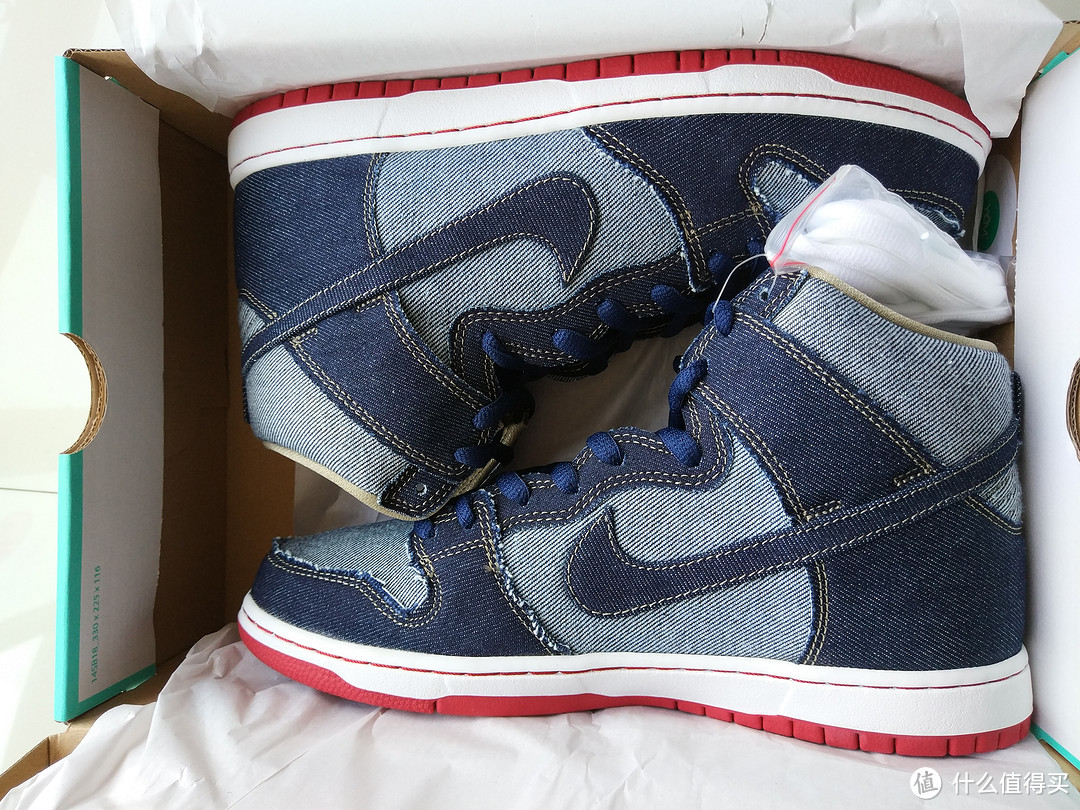 只为颜值—Nike 耐克 SB Dunk High OG 'Reese Denim' 限量复刻滑板鞋 881758-441 开箱