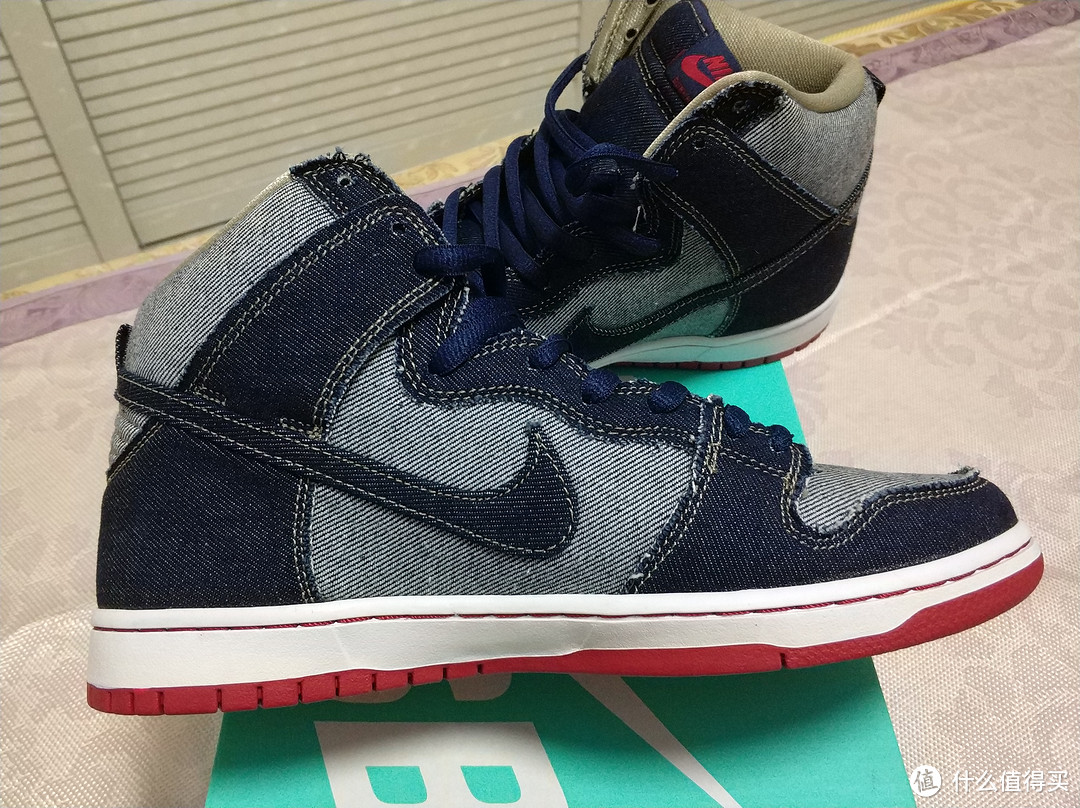 只为颜值—Nike 耐克 SB Dunk High OG 'Reese Denim' 限量复刻滑板鞋 881758-441 开箱