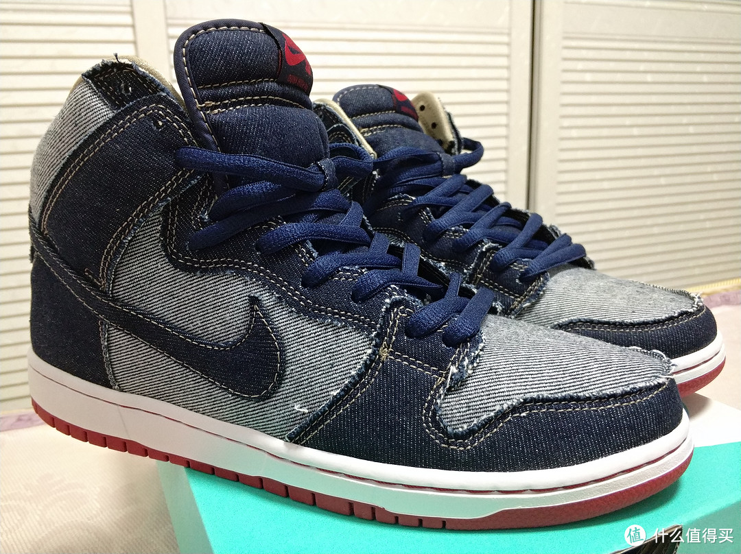 只为颜值—Nike 耐克 SB Dunk High OG 'Reese Denim' 限量复刻滑板鞋 881758-441 开箱