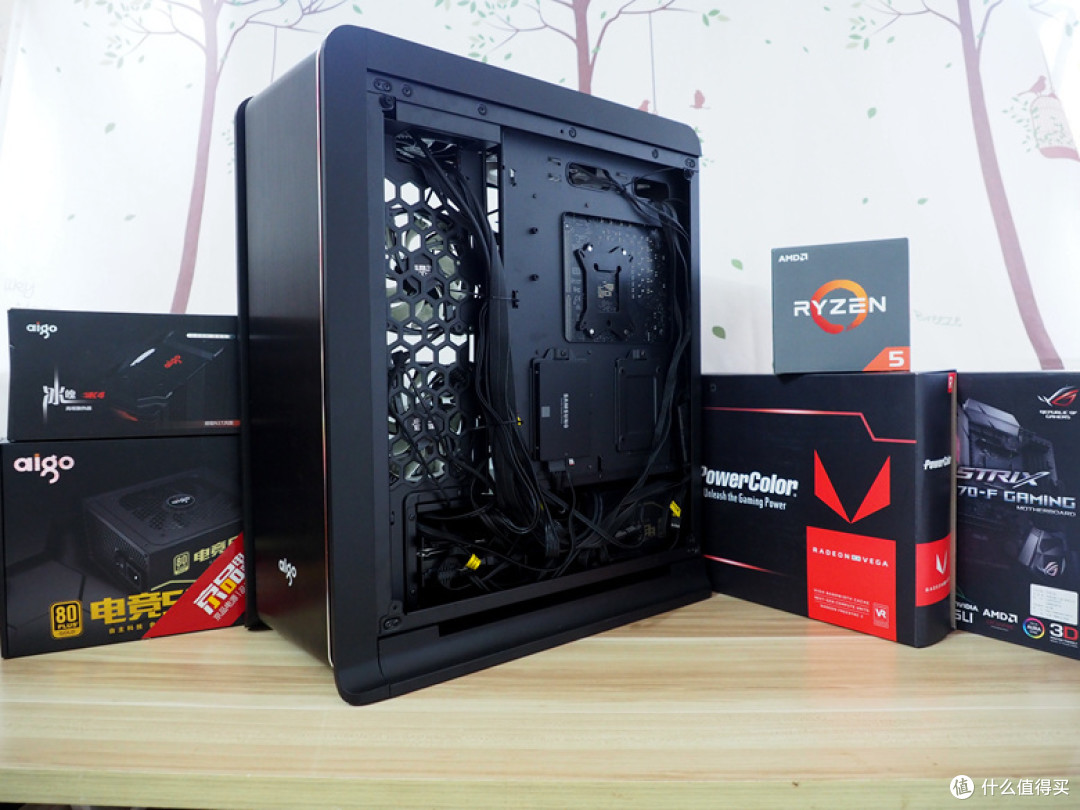 为了跟朋友组团“吃鸡”—Ryzen5 1600 +ASUS ROG STRIX X370F+RX VEGA 64 & 冰魄炫光机电套 开箱简晒