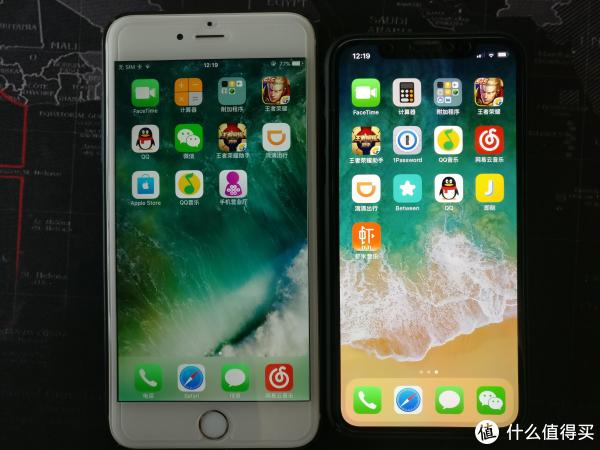 与iPhone 6 Plus主屏对比