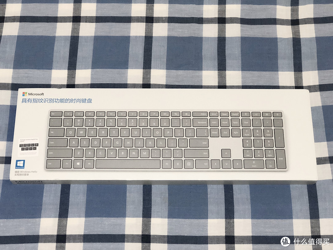 #本站首晒#Microsoft Modern Keyboard 无线蓝牙指纹识别键盘