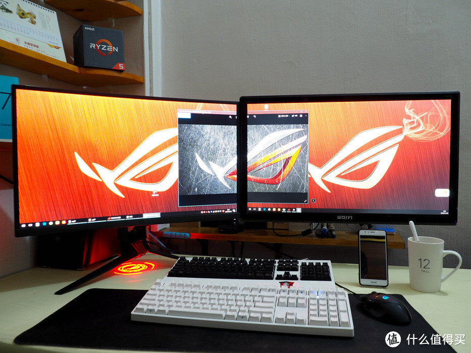 #本站首晒#主播热衷上的电竞显示器它和60hz有何不同——华硕 ROG Strix XG27VQ 144hz+Freesync电竞显示器