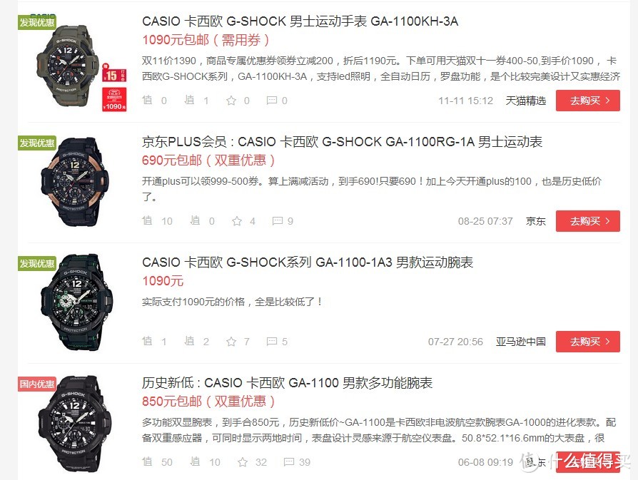 大力哥黑五入手CASIO 卡西欧 G-SHOCK GA-1100 掉针王