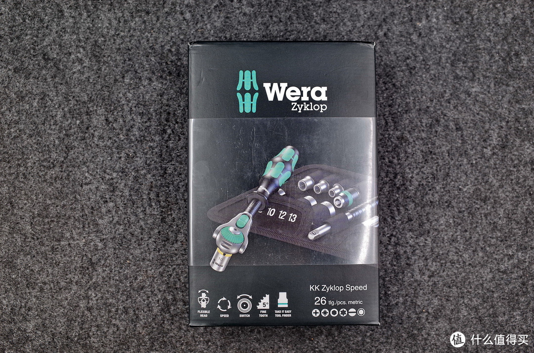 #晒单大赛#Wera KK Zyklop Speed 8000A 1/4英寸棘轮扳手/螺丝刀26件套筒套装（多图）