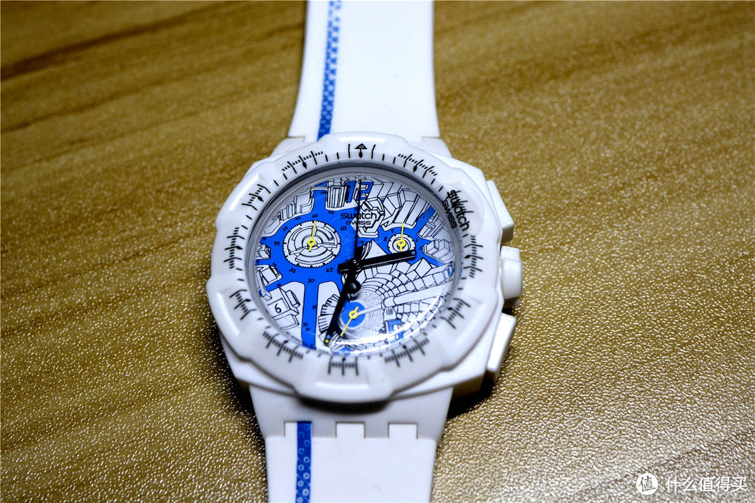 #晒单大赛#时尚街头—Swatch 斯沃琪 Ladies Watch Chrono Plastic 2 Street Map Azure SUIW412 手表