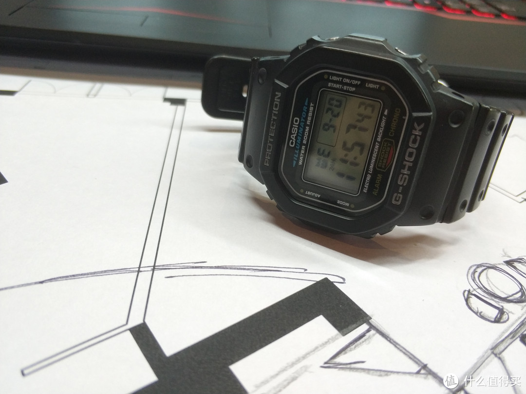 懒人的手表：Casio 卡西欧 G-SHOCK DW5600E-1V 男士电子表 晒单