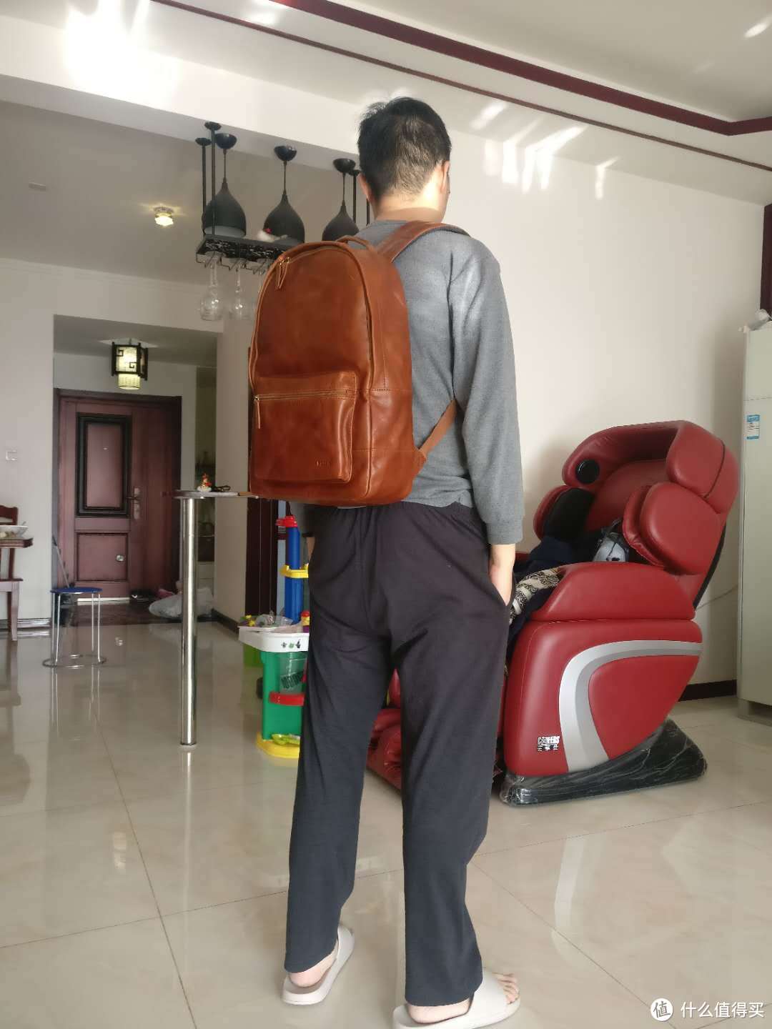 Fossil Men's Estate Leather Backpack 男士双肩包 晒单