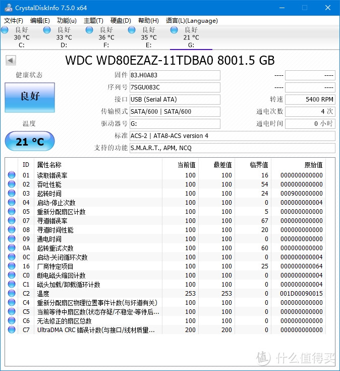 CrystalDiskInfo信息