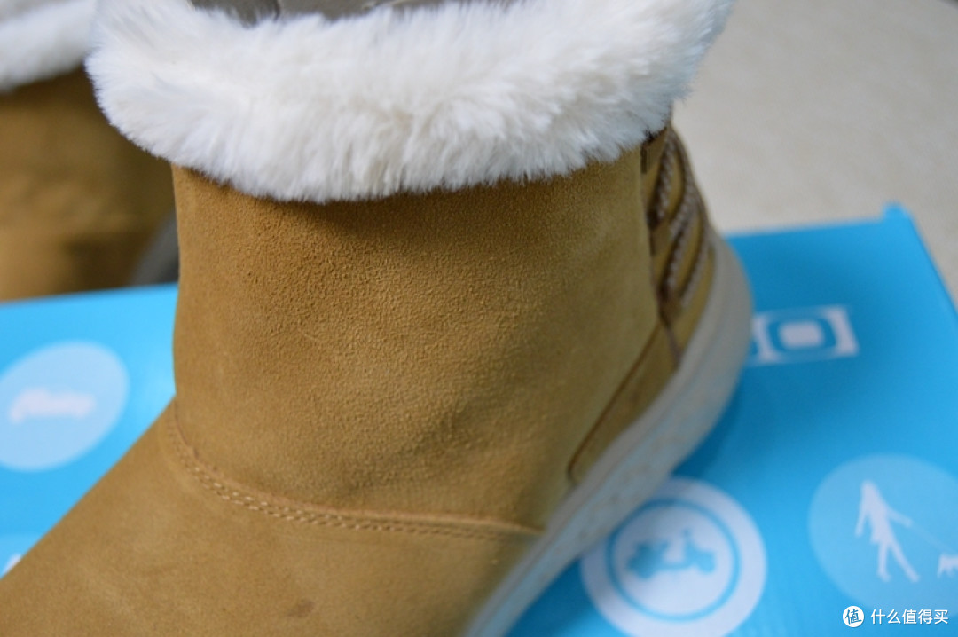 不一样的雪地靴：Skechers 斯凯奇 轻质反毛皮短筒雪地靴 晒单