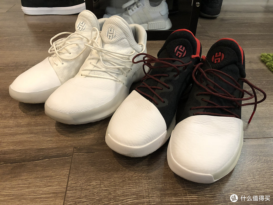 实战出街两相宜:Adidas 阿迪达斯 Harden Vol.1 哈登一代战靴 黑白双色 开箱