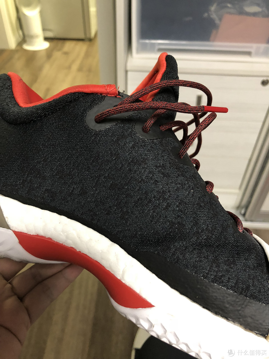 实战出街两相宜：Adidas 阿迪达斯 Harden Vol.1 哈登一代战靴 黑白双色 开箱