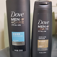 清爽的选择——多芬 男士+护理 舒适净爽型 沐浴露 250ml & 多效养护型 强韧洗发露 200ml  众测