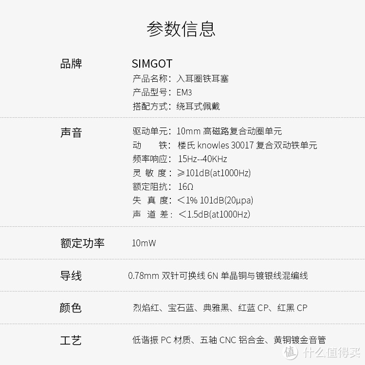 一切为了动听，SIMGOT 兴戈科技 洛神系列EM3 入耳式圈铁有线耳机 入手体验