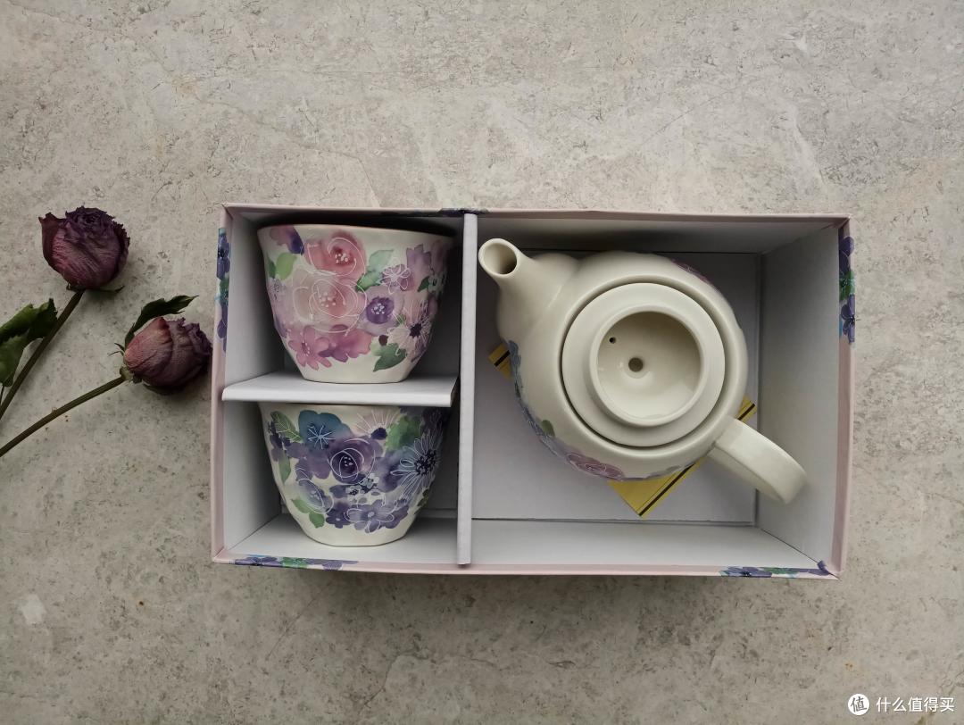 花开的声音—日本ceramic蓝 美浓烧 一壶两杯套装 晒单