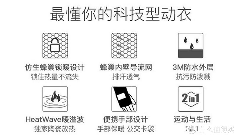 保暖轻盈吸汗的Mi6蜂巢锁暖科技2 in 1型动衣