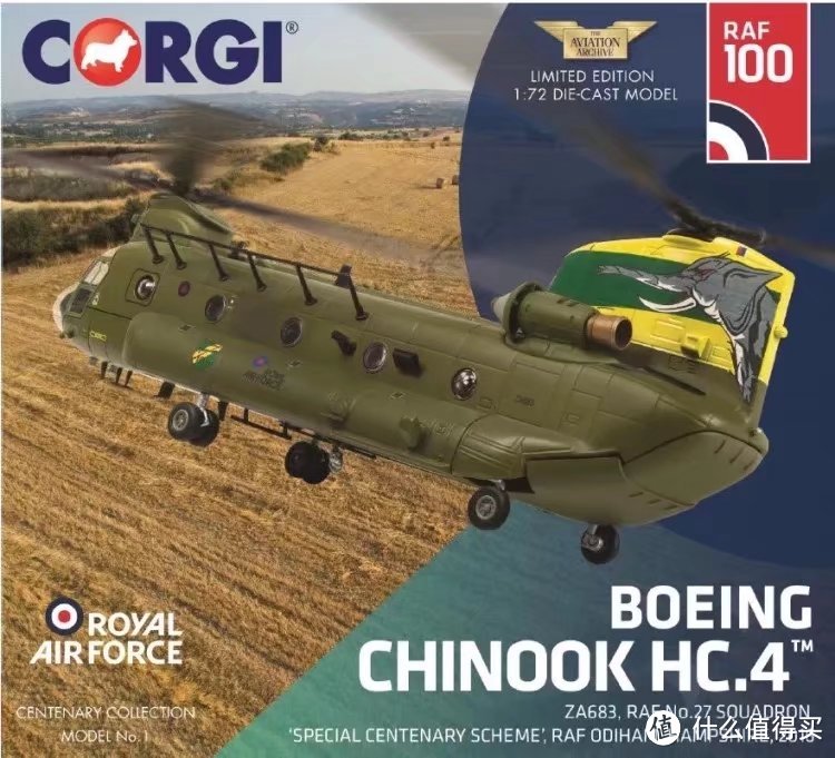 #全民分享季##剁主计划-宁波#CORGI 1：72 加拿大皇家空军 CH-47 支奴干重型直升机限定版