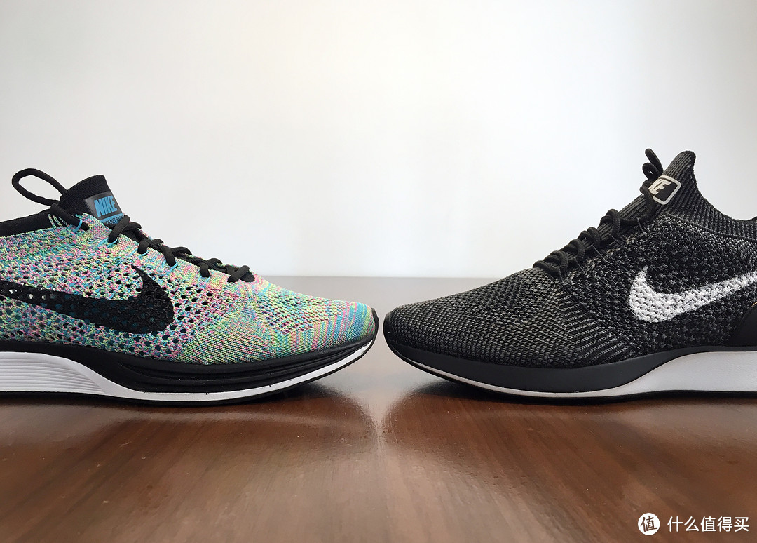 #全民分享季#经典传承：NIKE 耐克 FLYKNIT RACER VS AIR ZOOM MARIAH FLYKNIT RACER跑鞋