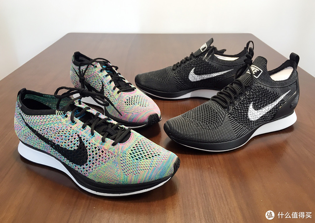 #全民分享季#经典传承：NIKE 耐克 FLYKNIT RACER VS AIR ZOOM MARIAH FLYKNIT RACER跑鞋