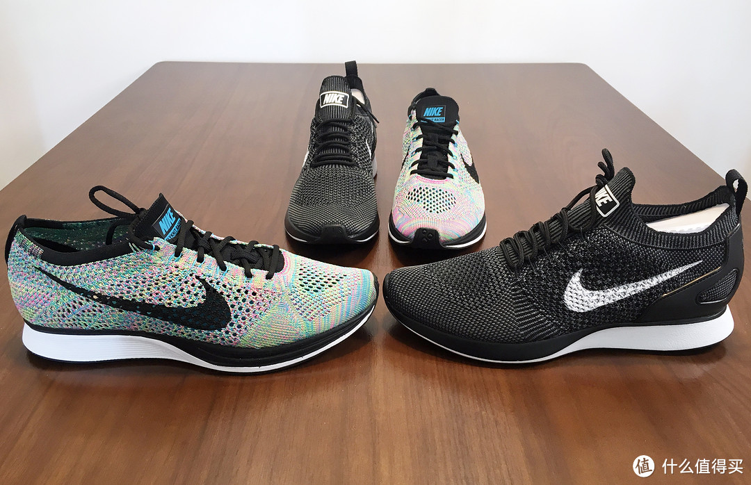 #全民分享季#经典传承：NIKE 耐克 FLYKNIT RACER VS AIR ZOOM MARIAH FLYKNIT RACER跑鞋