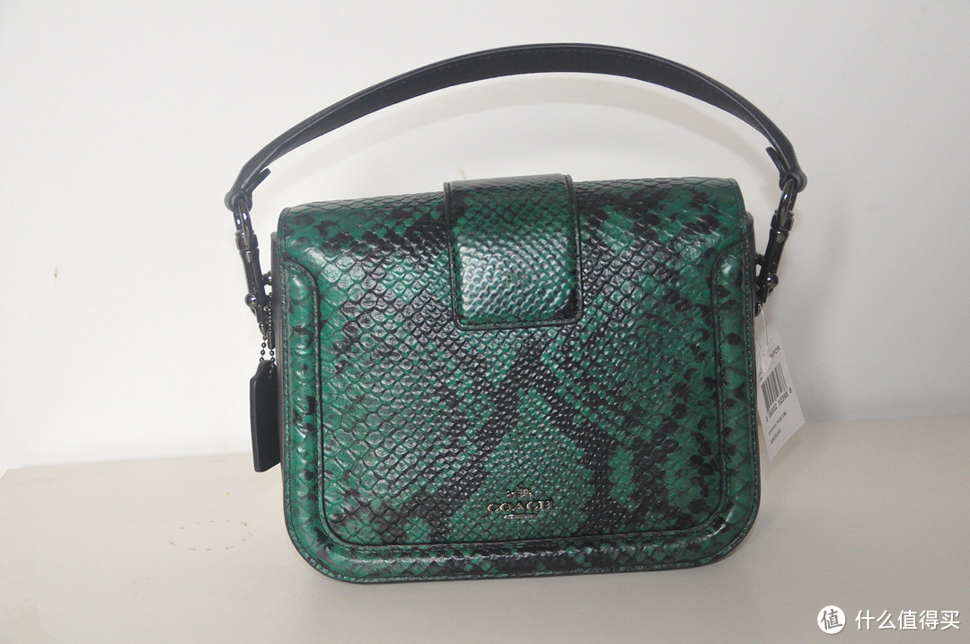 #全民分享季#COACH 蔻驰 38493 Stamped Snakeskin Page 深绿色蛇纹 女士手提斜挎包